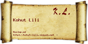 Kohut Lili névjegykártya