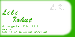 lili kohut business card